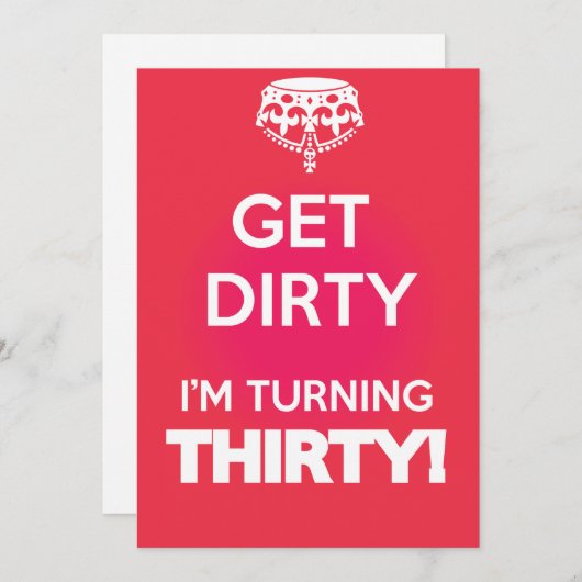 Hou je rustig, een vuile 30. kaart (Voorkant / Achterkant)