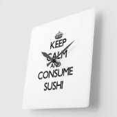 Hou je rustig en consumeer Sushi Vierkante Klok (Hoek)