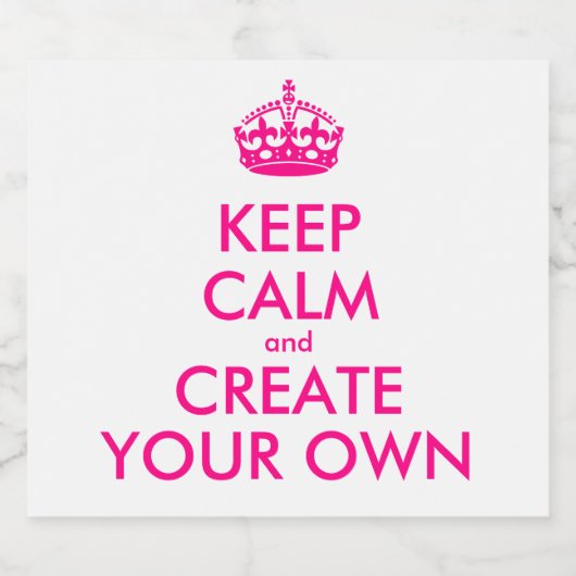 Hou je rustig en creëer je eigen — Roze Bier Etiket (Enkel label)
