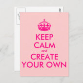 Hou je rustig en creëer je eigen — Roze Briefkaart (Voorkant / Achterkant)