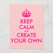 Hou je rustig en creëer je eigen — Roze Briefkaart (Voorkant)