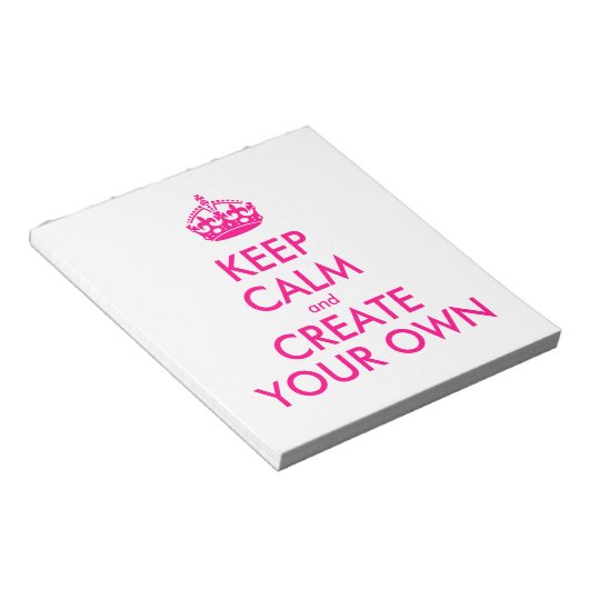 Hou je rustig en creëer je eigen — Roze Notitieblok (Schuin)