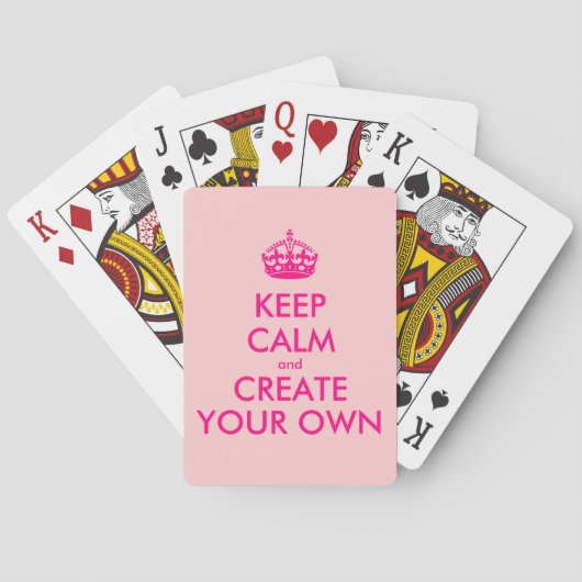 Hou je rustig en creëer je eigen — Roze Pokerkaarten (Achterkant)