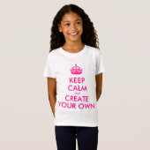 Hou je rustig en creëer je eigen — Roze T-shirt (Voorkant volledig)