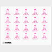 Hou je rustig en creëer je eigen — Roze Vierkante Sticker (Vel)