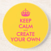 Hou je rustig en creëer je eigen — Roze Zandsteen Onderzetter (Voorkant)