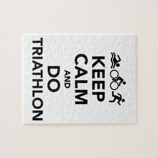Hou je rustig en doe triathlon. legpuzzel (Horizontaal)
