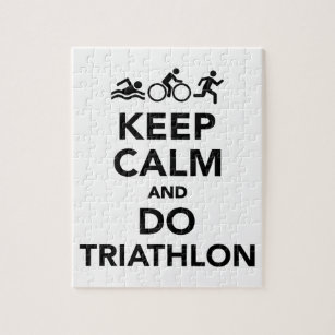 Hou je rustig en doe triathlon. legpuzzel