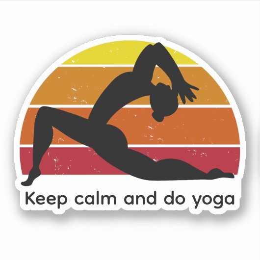 Hou je rustig en doe yoga sticker (Voorkant)