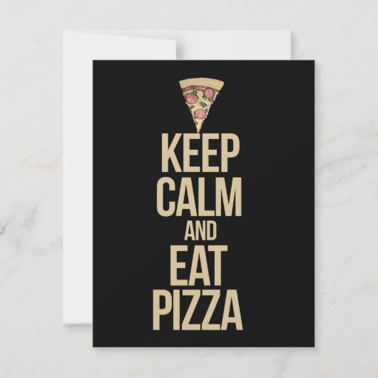 Hou je rustig en eet pizza kaart (Voorkant)