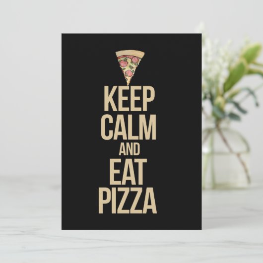 Hou je rustig en eet pizza kaart (Staand voorkant)