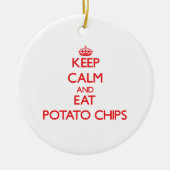 Hou je rustig en eet Potato Chips Keramisch Ornament (Voorkant)
