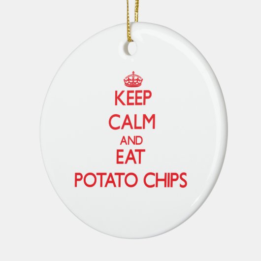 Hou je rustig en eet Potato Chips Keramisch Ornament (Links)