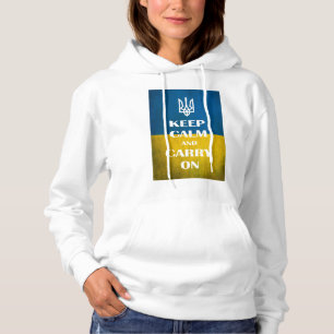 Hou je rustig en ga door met het Oekraïense emblee Hoodie