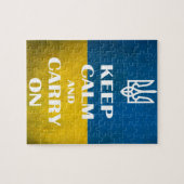 Hou je rustig en ga door met het Oekraïense emblee Legpuzzel (Horizontaal)