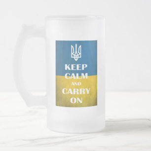 Hou je rustig en ga door met het Oekraïense emblee Matglas Bierpul