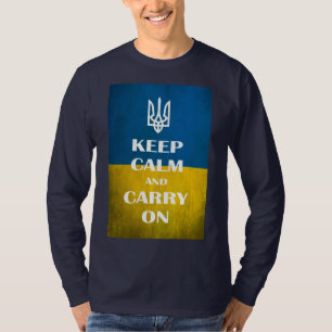Hou je rustig en ga door met het Oekraïense emblee T-shirt