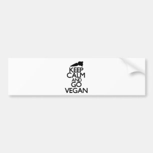 Hou je rustig en ga naar vegan bumpersticker