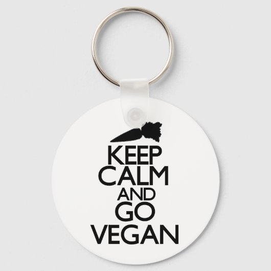 Hou je rustig en ga naar vegan sleutelhanger (Voorkant)