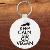 Hou je rustig en ga naar vegan sleutelhanger (Voorkant)