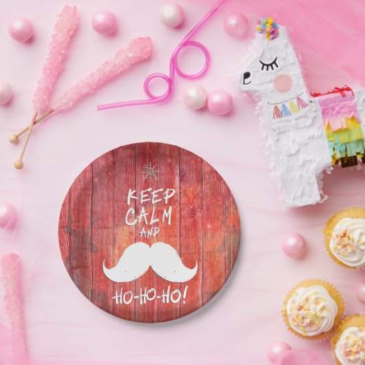 Hou je rustig en Ho-Ho-ho. Papieren Bordje (Feest)