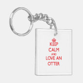 Hou je rustig en hou van een Otter Sleutelhanger (Voorkant Links)