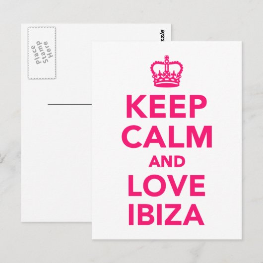Hou je rustig en hou van Ibiza Briefkaart (Voorkant / Achterkant)