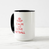 Hou je rustig en hou van Netball Mok (Voorkant links)