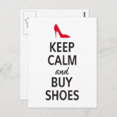Hou je rustig en koop schoenen, woordkunst briefkaart (Voorkant / Achterkant)