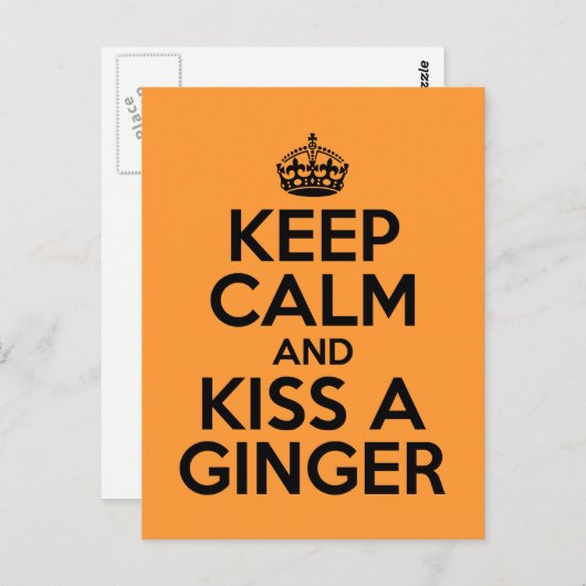 Hou je rustig en kus een Ginger. Briefkaart (Voorkant / Achterkant)