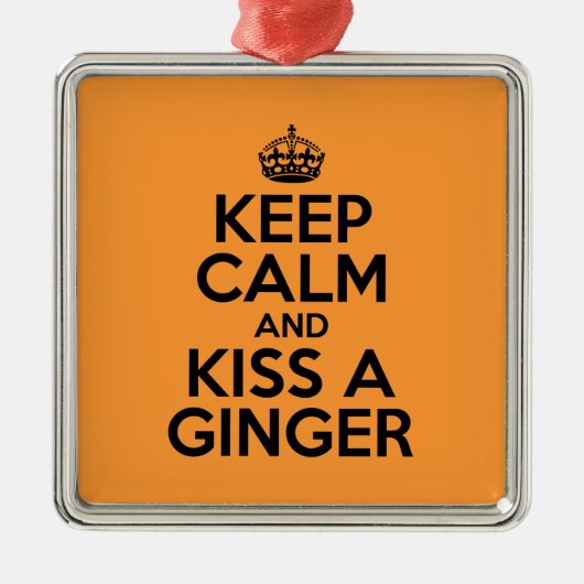 Hou je rustig en kus een Ginger. Metalen Ornament (Voorkant)