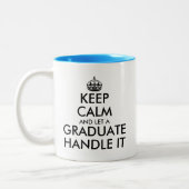 Hou je rustig en laat een afstuderen handvat het g tweekleurige koffiemok (Links)