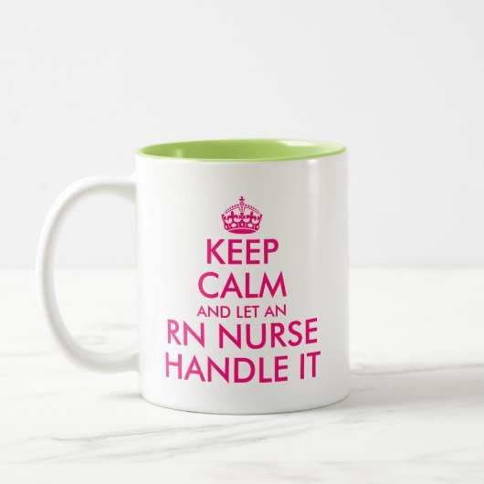 Hou je rustig en laat een RnT-verpleegster het gra Tweekleurige Koffiemok (Links)