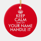 Hou je rustig en laat het bulkkerstboom aan. keramisch ornament (Voorkant)