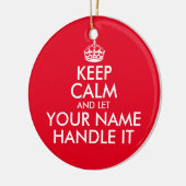 Hou je rustig en laat het bulkkerstboom aan. keramisch ornament (Links)