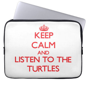 Hou je rustig en luister naar de schildpadden laptop sleeve