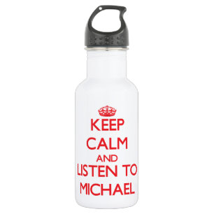 Hou je rustig en luister naar Michael Waterfles