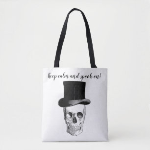 Hou je rustig en spaak door!  schedel canvas tas