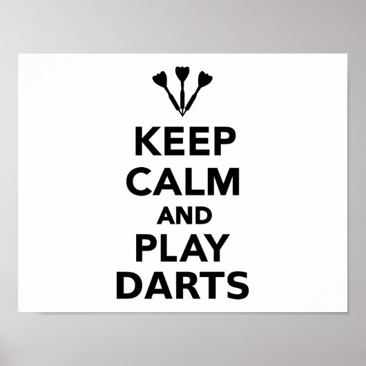 Hou je rustig en speel Darts. Poster (Voorkant)