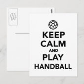 Hou je rustig en speel handbal. briefkaart (Voorkant / Achterkant)