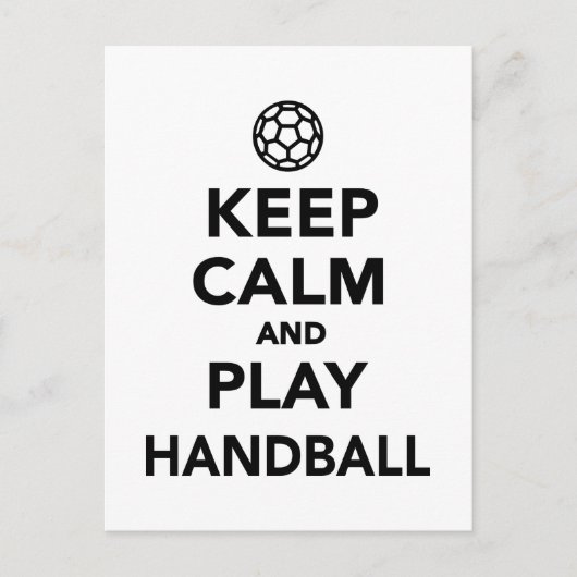 Hou je rustig en speel handbal. briefkaart (Voorkant)