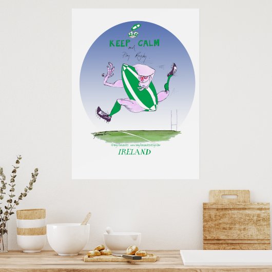 hou je rustig en speel rugby , tony fernandes poster (Keuken)