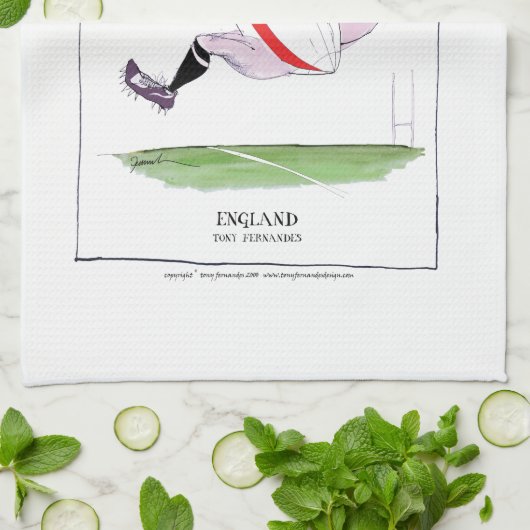 hou je rustig en speel rugby , tony fernandes theedoek (Gevouwen)