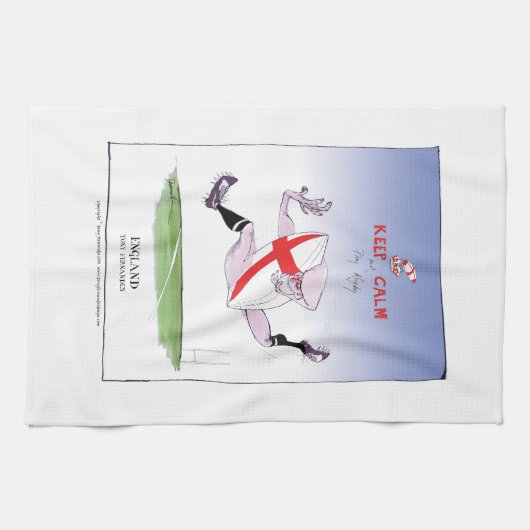 hou je rustig en speel rugby , tony fernandes theedoek (Horizontaal)