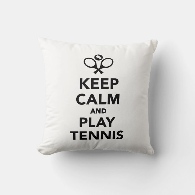Hou je rustig en speel Tennis. Kussen (Voorkant)
