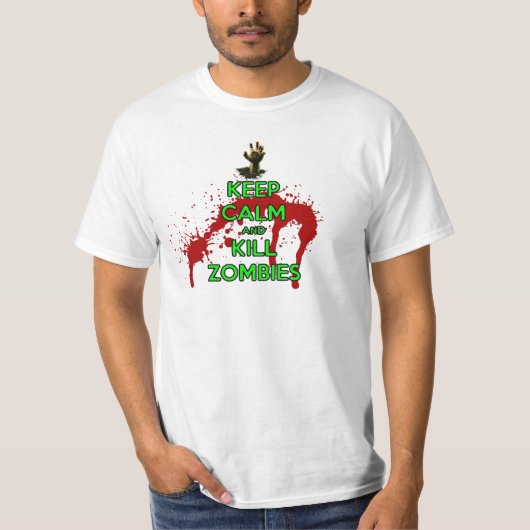 hou je rustig en vermoord zombies t-shirt (Voorkant)
