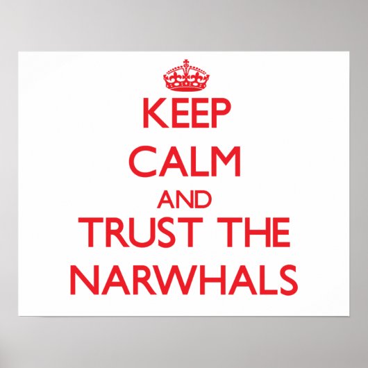 Hou je rustig en vertrouw op de Narwhals Poster (Voorkant)