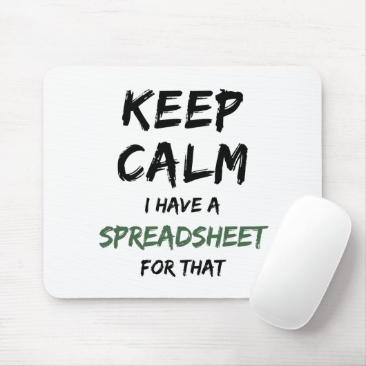 Hou je rustig, ik heb een spreadsheet voor dat - S Muismat (Met muis)