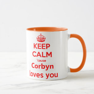 Hou je rustig want Corbyn houdt van rood. Mok