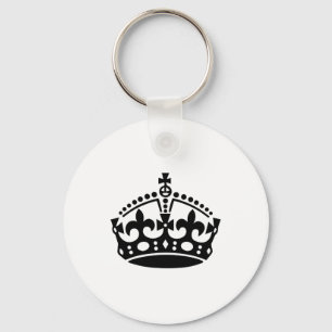 Hou je rustig, zwarte kroon sleutelhanger